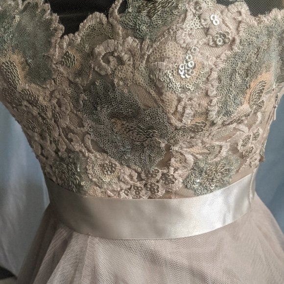 Breathtaking Blush Pink Ivory Watters & Watters Ball Gown Size 0 - Picture 2 of 4